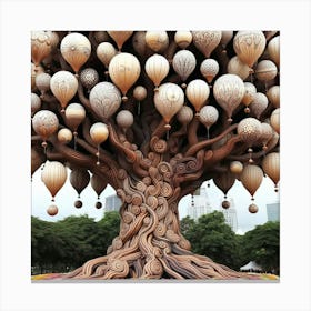 Hot Air Balloon Tree Canvas Print