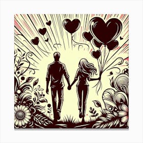 Happy couple Canvas Print