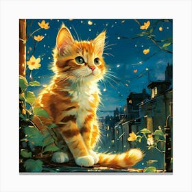 Cuteness Overload Action Dynamic Pose Cartoon Beautiful Mail Art On Cracked Paper Markers Drawing(2) Canvas Print