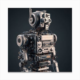 Robot Made Of Stereo Parts Canvas Print