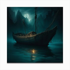 Ship In The Dark Canvas Print