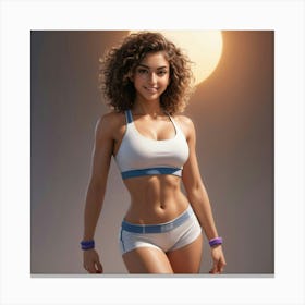 Beautiful Woman In Sportswear Canvas Print