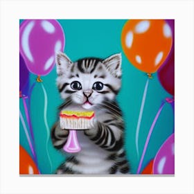 Birthday Cat4 Canvas Print