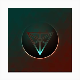 Geometric Neon Glyph on Jewel Tone Triangle Pattern 469 Canvas Print