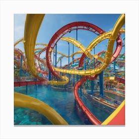 Water Park Rollercoaster Canvas Print