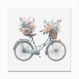 Floral Bicycle (2) Canvas Print