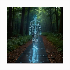 Human Body In The Forest Canvas Print