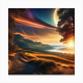 Landscape With The Moon Canvas Print