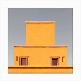 Top Of A Yellow House In Spain Summer Photography Canvas Print
