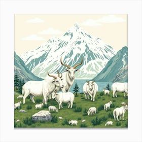 Pretty Mountain Goats Canvas Print