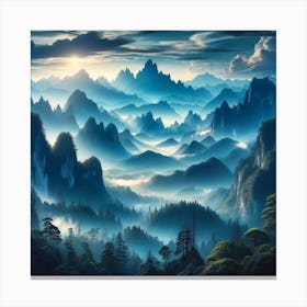 Sky Blue mountains Canvas Print
