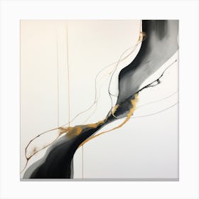 Black Gold Splash Waves 5 Canvas Print