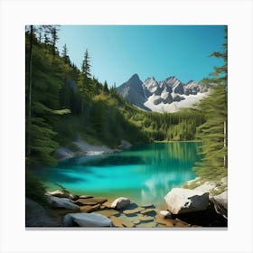 Lake In The Mountains 16 Canvas Print