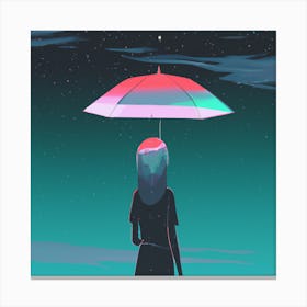 Girl With Umbrella Canvas Print