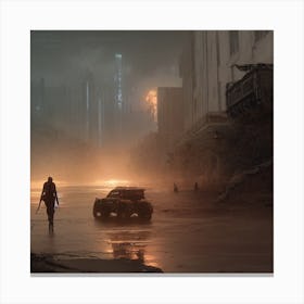 Misty Night Canvas Print