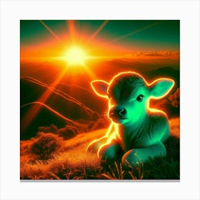 Calf In The Grass Canvas Print