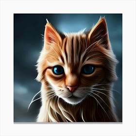 Cat With Blue Eyes 6 Canvas Print