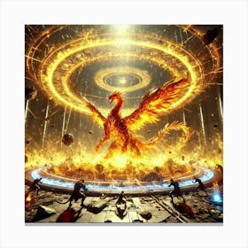 Phoenix Wyrm Solar Inferno Aura Canvas Print