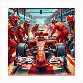 Formula One Race Car Pit Stop 1 Canvas Print