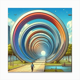 Futuristic Tunnel Canvas Print