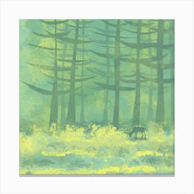 Deer In The Forest Clearing Canvas Print