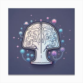 Brain Tree With Bubbles Canvas Print