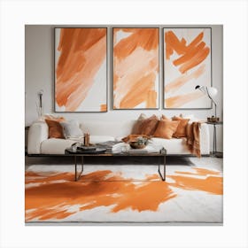 Orange Abstract Painting 1 Canvas Print