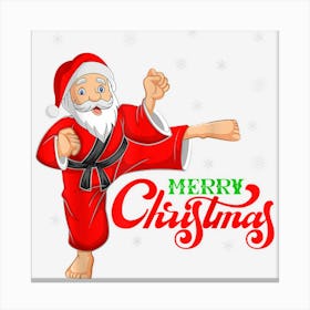 Merry Christmas Taekwondo Funny Santa Claus Face 1 Canvas Print