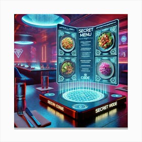 Secret Menu Futuristic Restaurant Canvas Print