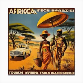 African Women With Umbrellas Canvas Print