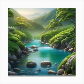 River In The Forest 53 Canvas Print
