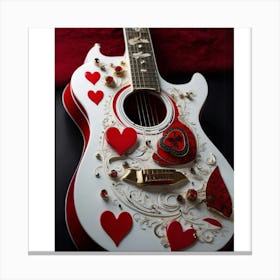 Heartstrings Monarchy Queen Of Hearts Guitar Elegance (10) Canvas Print