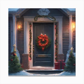 Christmas Door 166 Canvas Print