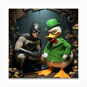 Batman And Duck Canvas Print
