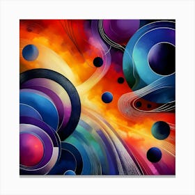 Stellar Vortex Vibrant Abstract Digital Art Transform Your Space with Cosmic Colors & Bold Geometry Leinwandbild