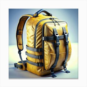 Yellow Leather Backpack With Black Straps Canvas Print