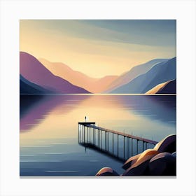 Pier On The Lake Canvas Print