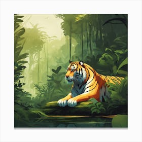 Tiger In The Jungle 44 Canvas Print