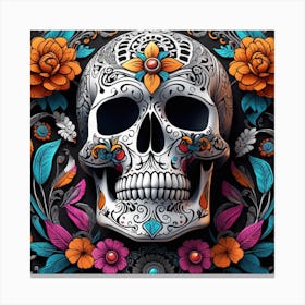 Day Of The Dead Skull 2 Canvas Print