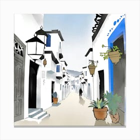 Street Scene in morocco Canvas Print