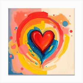 An Adorable And Charming Abstract Art Image Of Love, Vibrant Complimentary Colors Creating Balanced Tones Leinwandbild