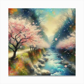 Cherry Blossom Trees In Full Bloom (5) Canvas Print