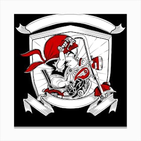 Motorcycle Club Frame Engraving Art Canvas Print