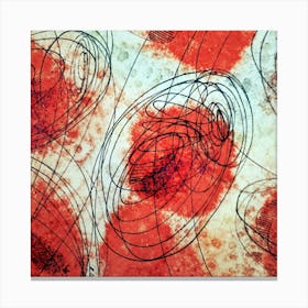 Red And Black Swirls Canvas Print