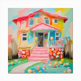 Pink Candy House Canvas Print