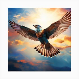 Eagle In Flight, A Bird Soaring Freely In The Sky Representing Freedom And Boundless Possibilities 3 Canvas Print