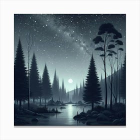 Night In The Forest 1 Canvas Print