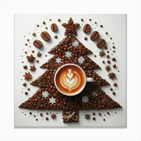 Christmas Tree With Coffee Beans Canvas Print