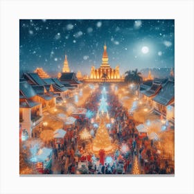 Laos At Night Canvas Print