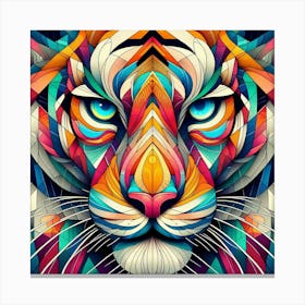 Tiger Face Mosaic Art Canvas Print